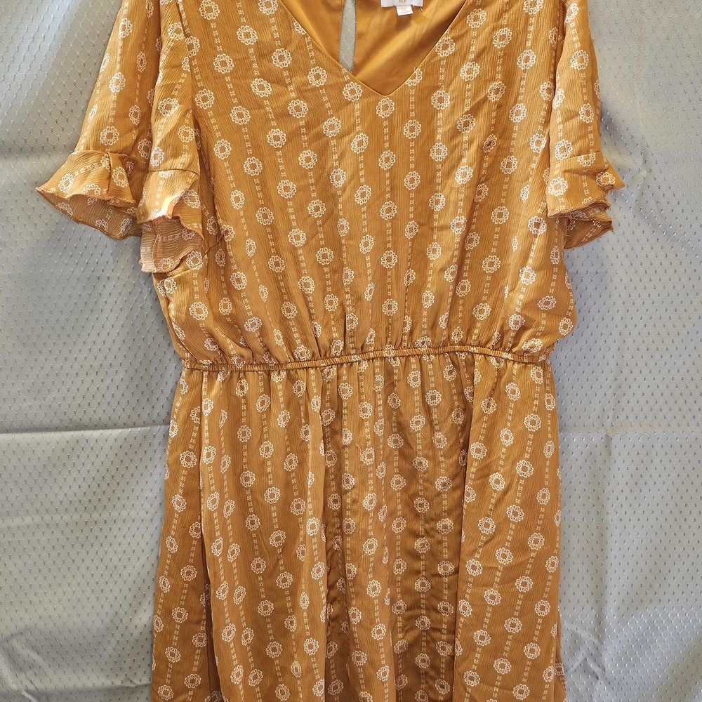 Charming Charlie Yellow Floral Print Dress – Size 1X